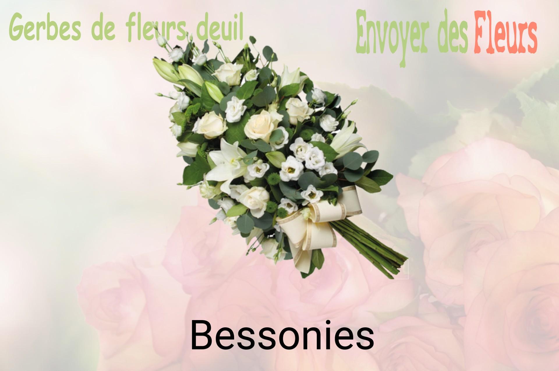 Gerbe de fleurs de deuil livrée à Bessonies
